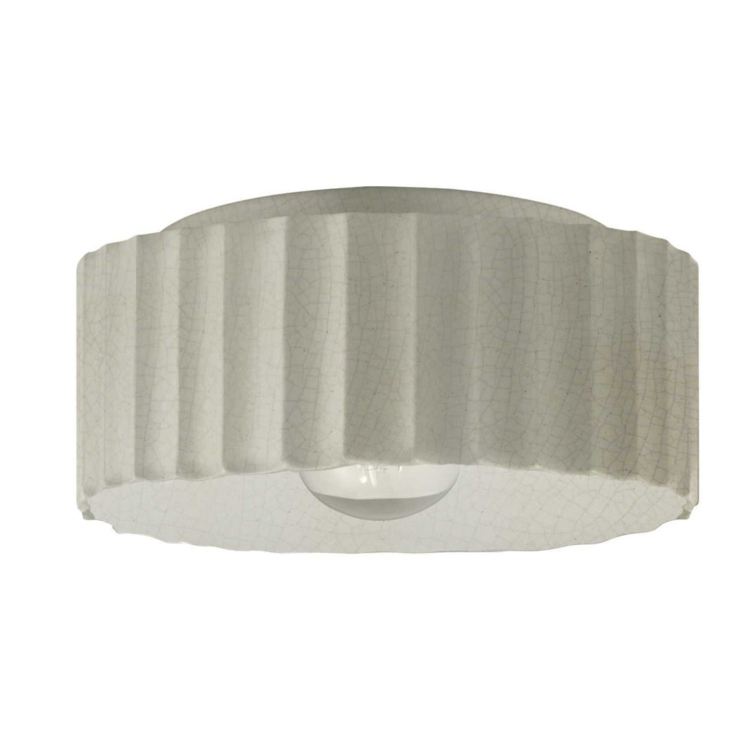 Radiance One Light Outdoor Flush Mount in White Crackle Justice Designs