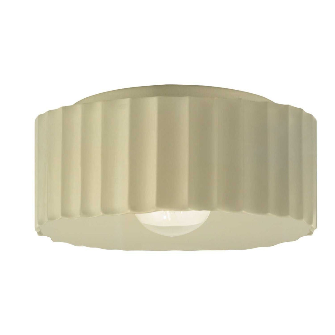 Radiance One Light Outdoor Flush Mount in Vanilla (Gloss) Justice Designs