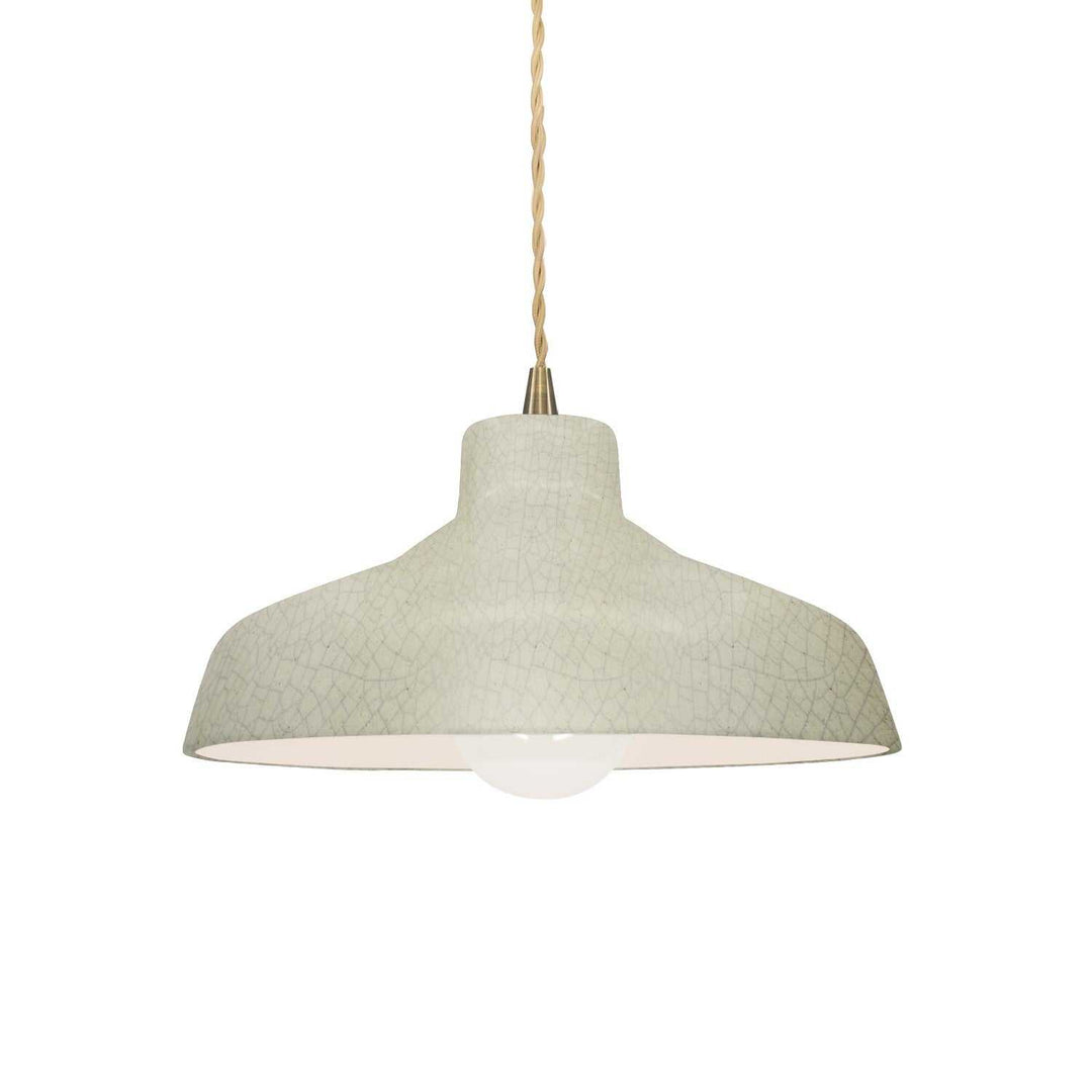 Radiance One Light Pendant in Celadon Green Crackle Justice Designs