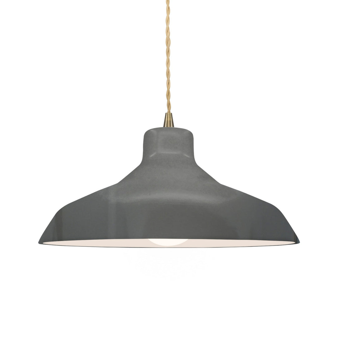Justice Designs - CER-6263-GRY-ABRS-BEIG-TWST - One Light Pendant - Radiance - Gloss Grey