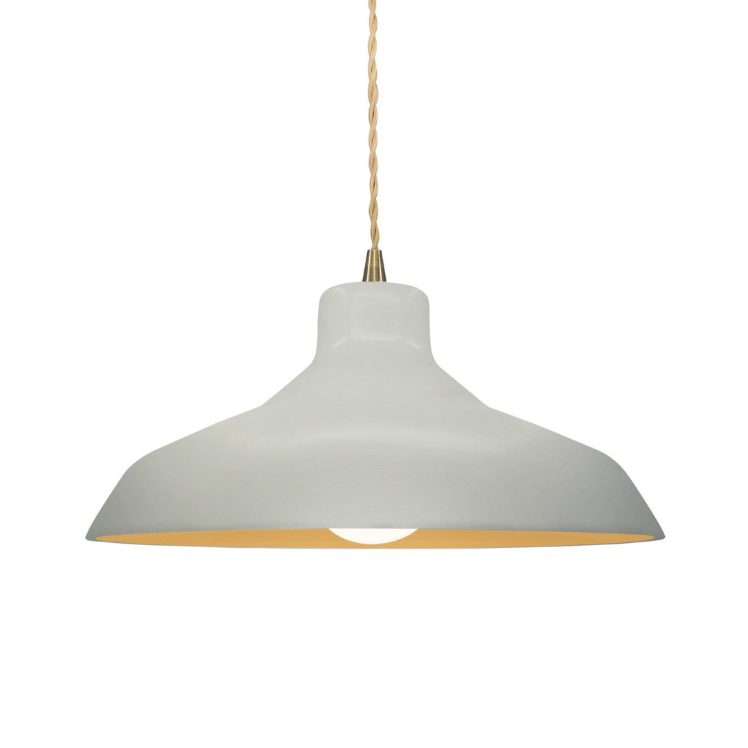 Justice Designs - CER-6263-MTGD-ABRS-BEIG-TWST - One Light Pendant - Radiance - Matte White w/ Champagne Gold