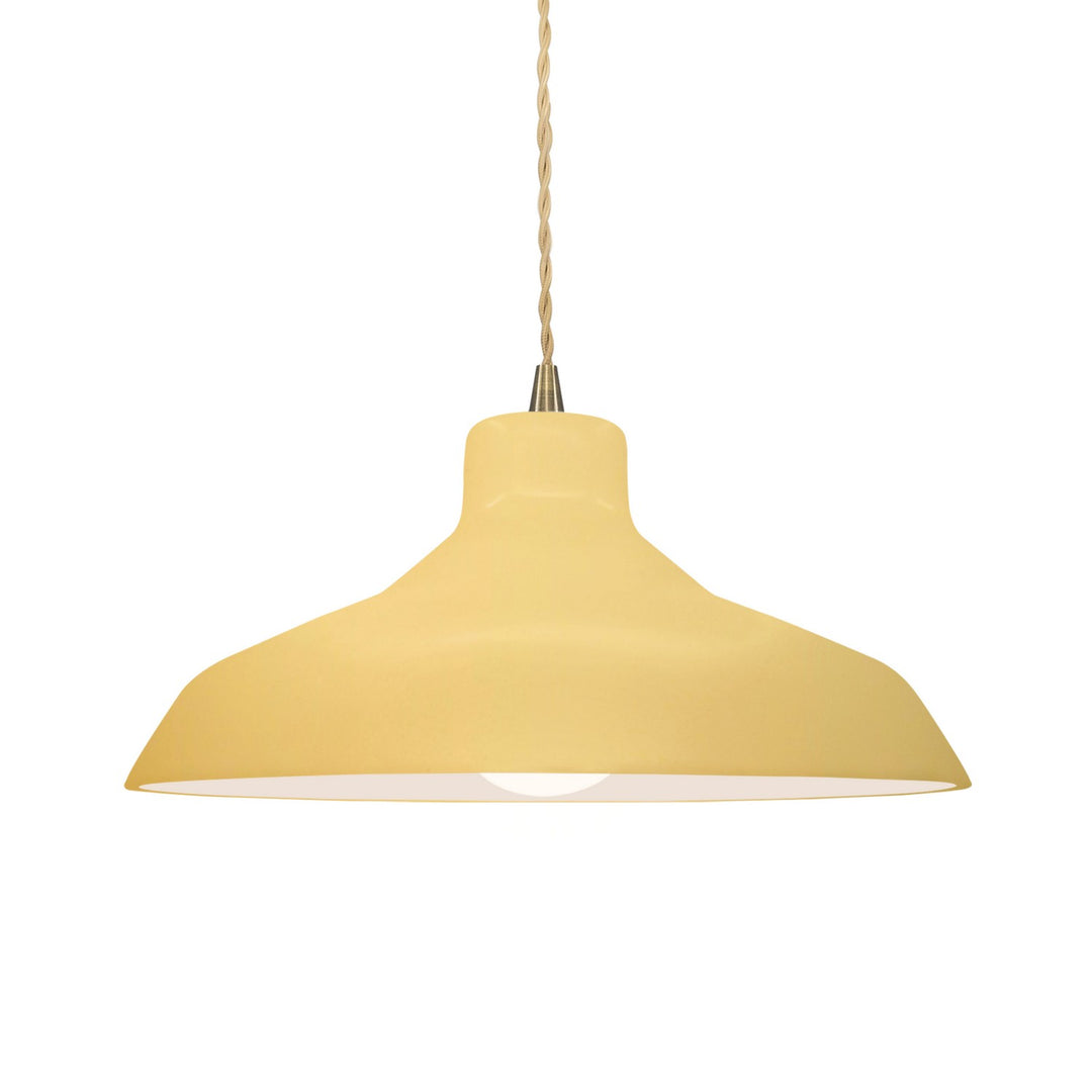 Justice Designs - CER-6263-MYLW-ABRS-BEIG-TWST - One Light Pendant - Radiance - Muted Yellow