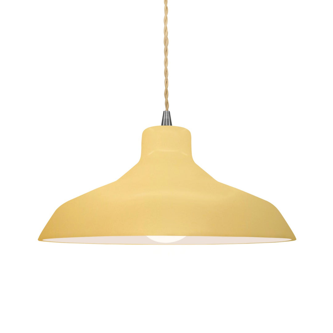Justice Designs - CER-6263-MYLW-NCKL-BEIG-TWST - One Light Pendant - Radiance - Muted Yellow