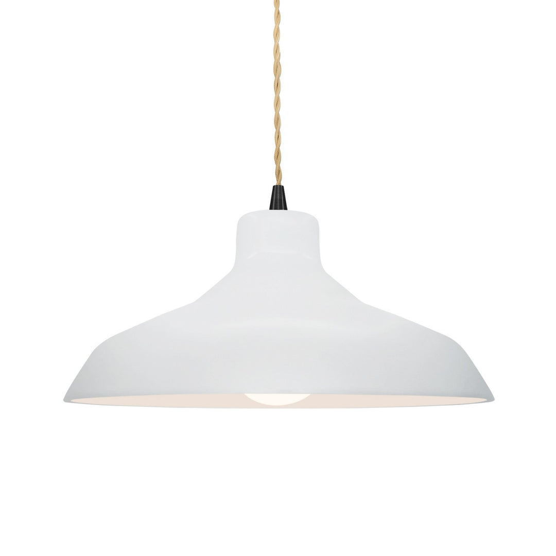 Justice Designs - CER-6263-WHT-MBLK-BEIG-TWST - One Light Pendant - Radiance - Gloss White