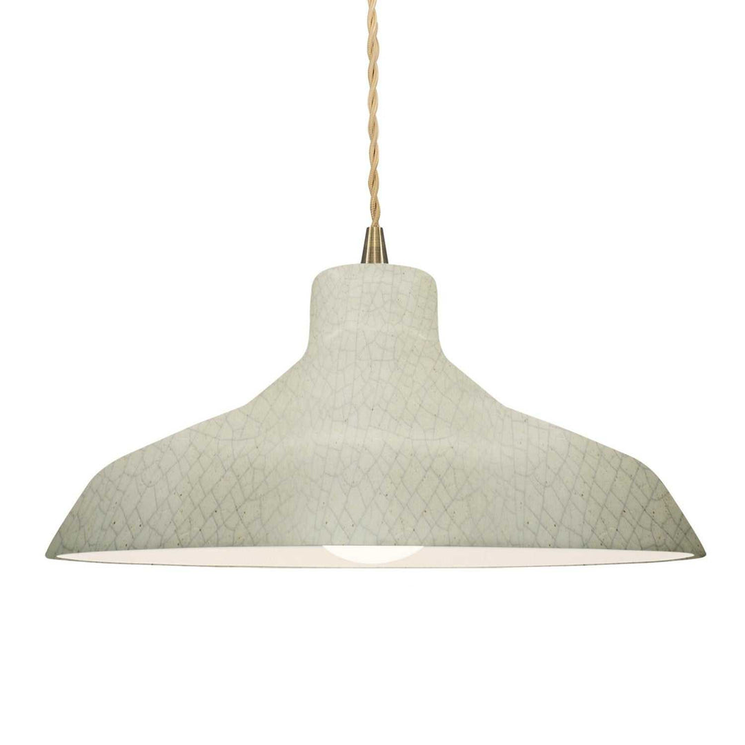 Radiance One Light Pendant in Celadon Green Crackle Justice Designs