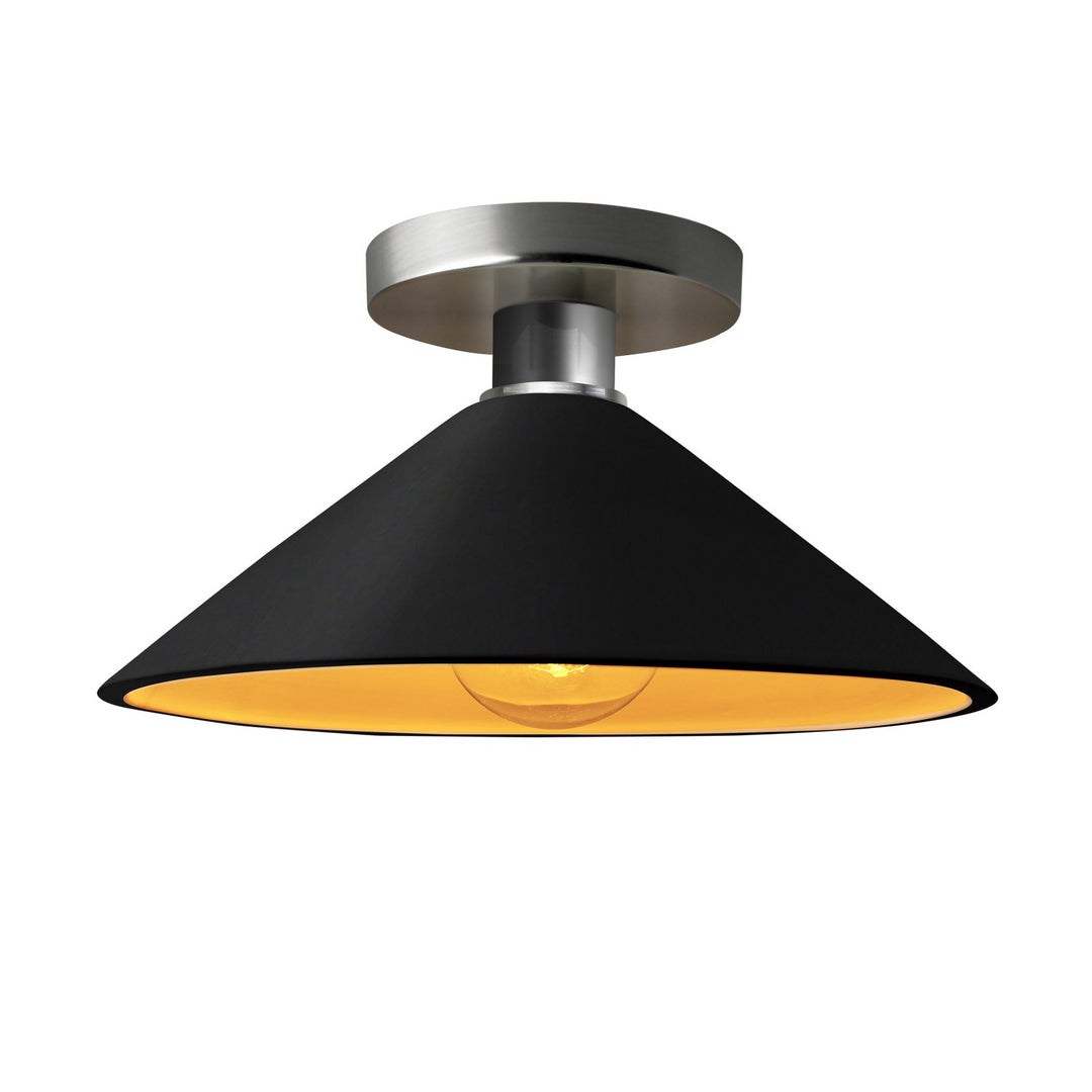 Justice Designs - CER-6330-CBGD-NCKL - One Light Semi-Flush Mount - Radiance - Carbon Matte Black w/ Champagne Gold