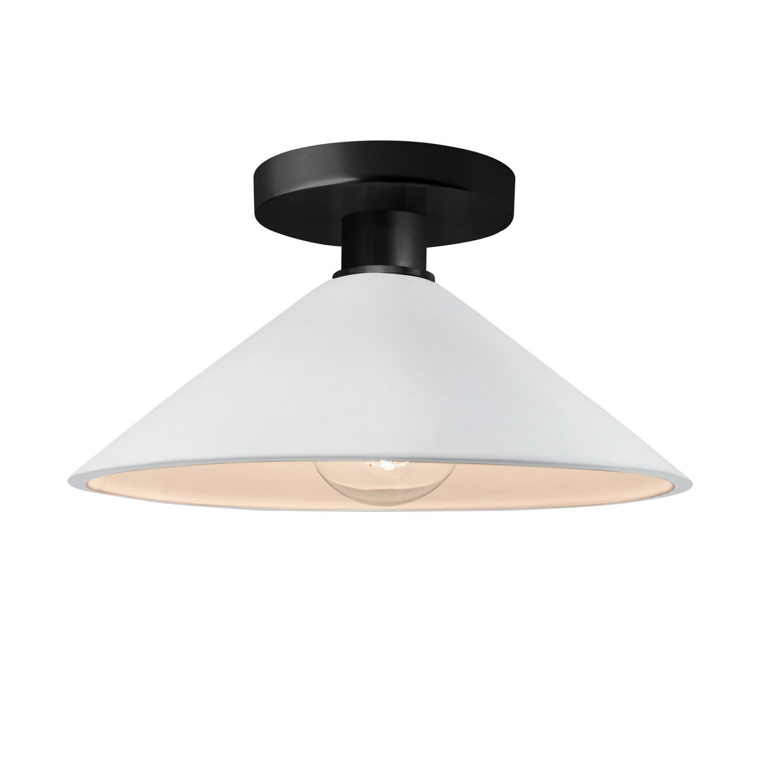 Justice Designs - CER-6330-WHT-MBLK - One Light Semi-Flush Mount - Radiance - Gloss White