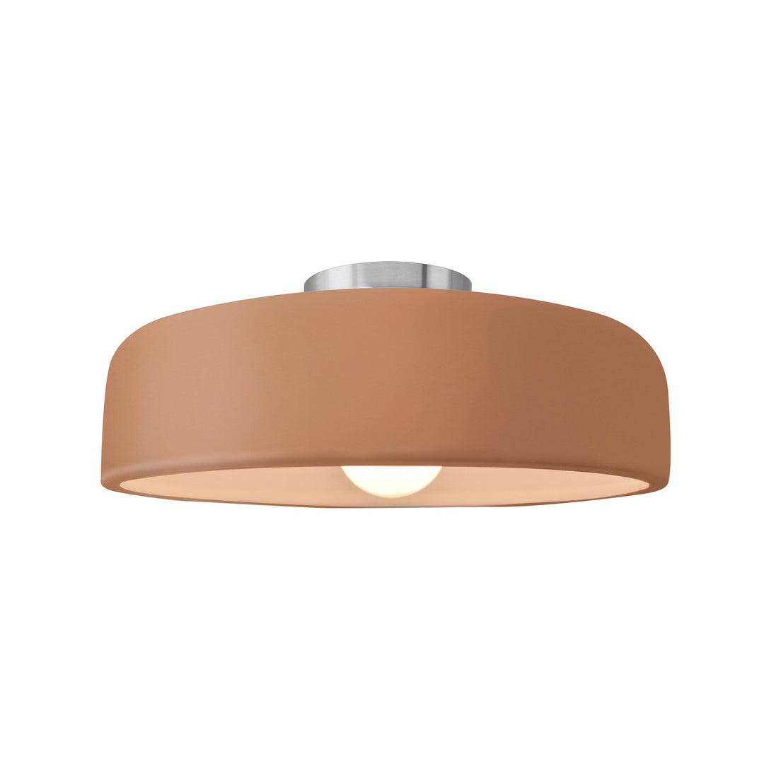 Justice Designs - CER-6343-ADOB-NCKL - One Light Semi-Flush Mount - Radiance - Adobe
