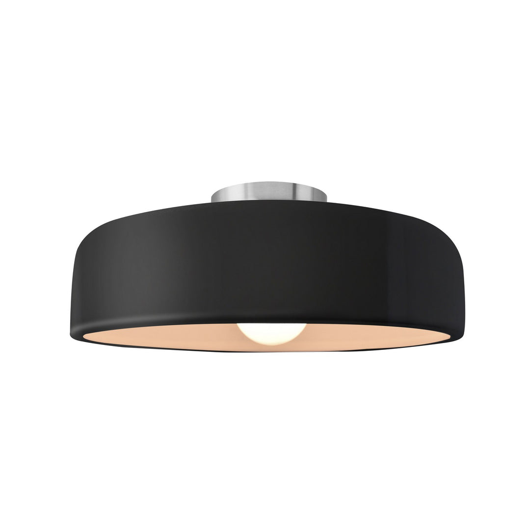 Justice Designs - CER-6343-BLK-NCKL - One Light Semi-Flush Mount - Radiance - Gloss Black