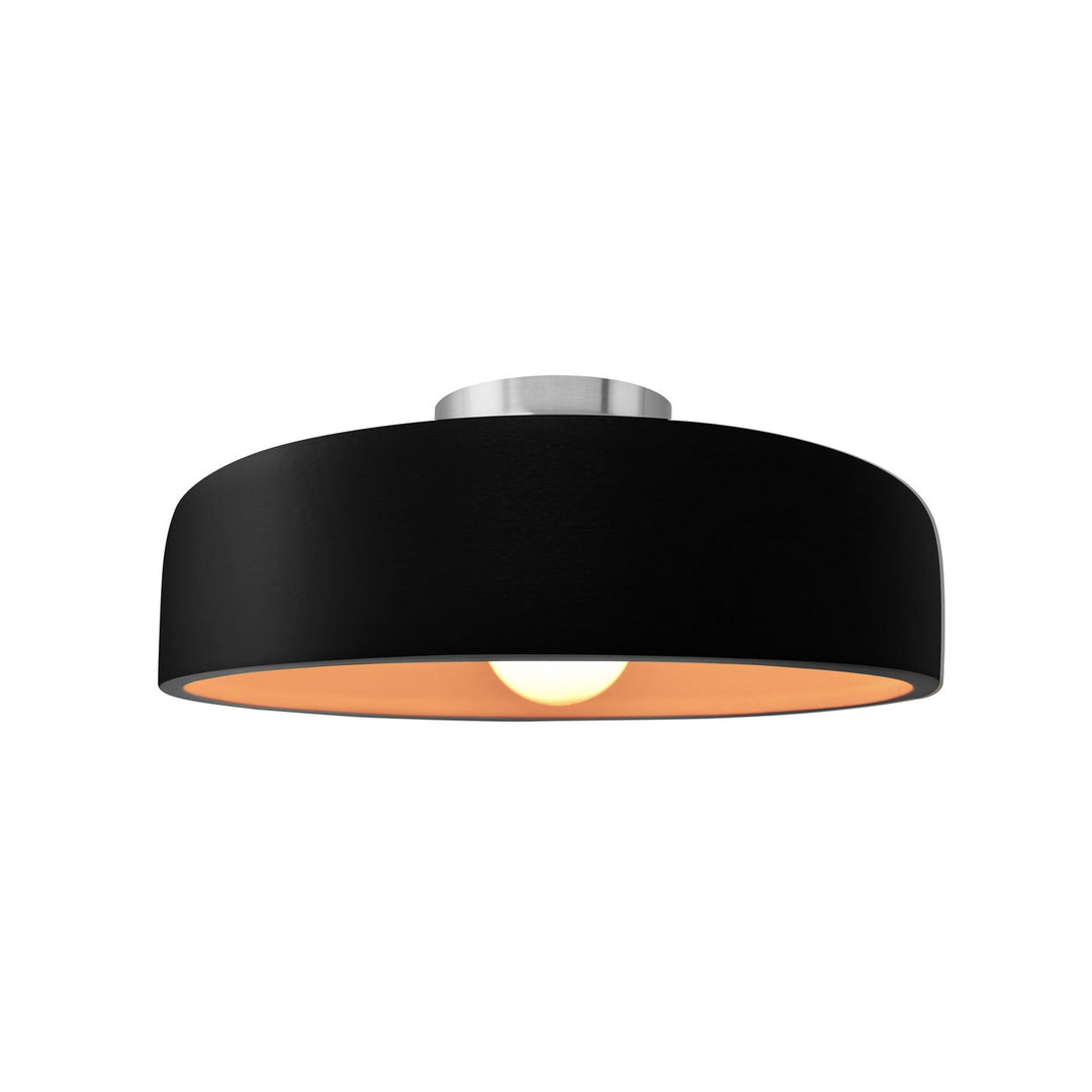 Justice Designs - CER-6343-CBGD-NCKL - One Light Semi-Flush Mount - Radiance - Carbon Matte Black w/ Champagne Gold