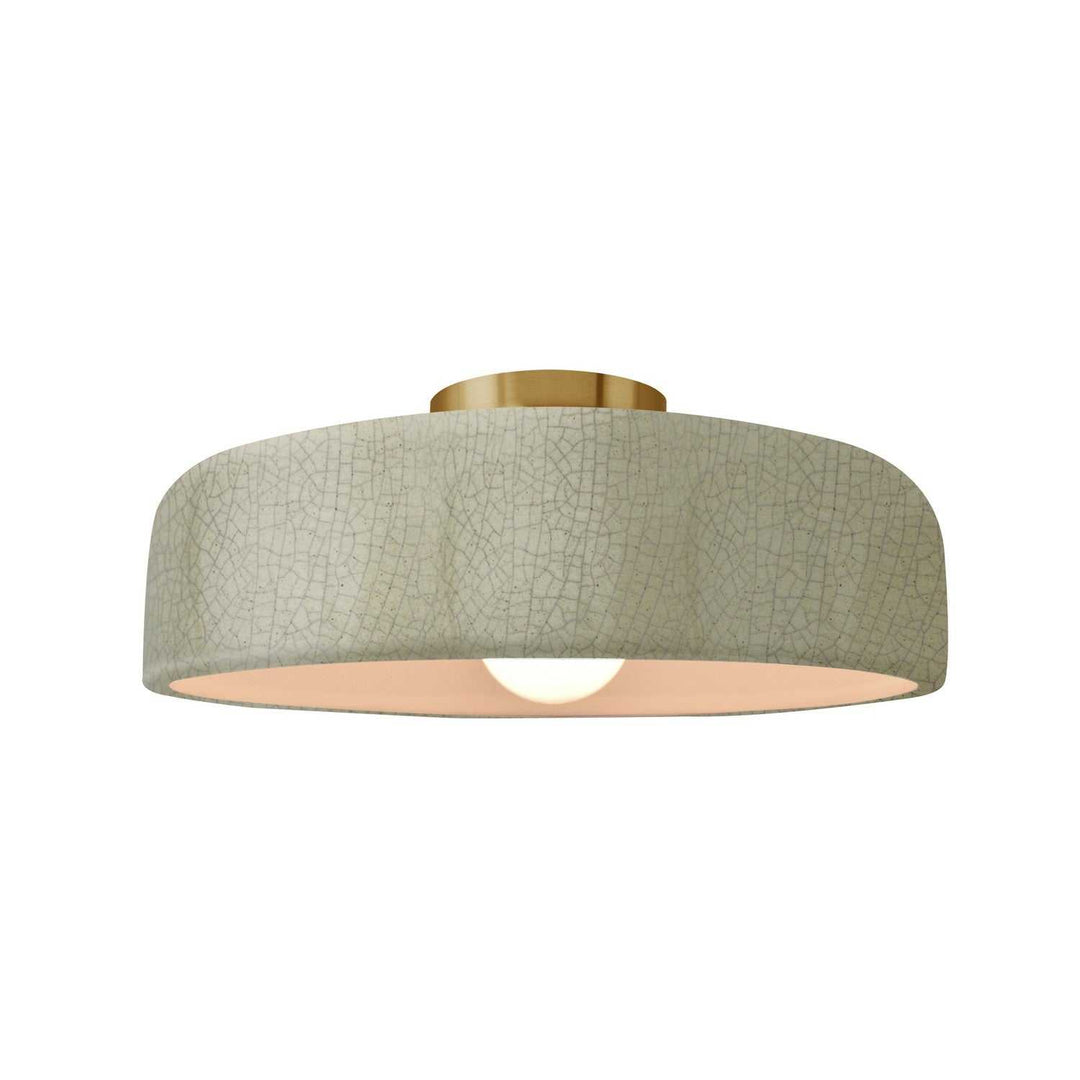 Radiance One Light Semi-Flush Mount in Celadon Green Crackle Justice Designs