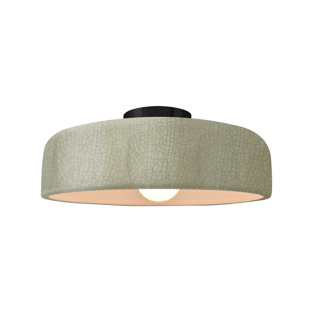 Radiance One Light Semi-Flush Mount in Celadon Green Crackle Justice Designs