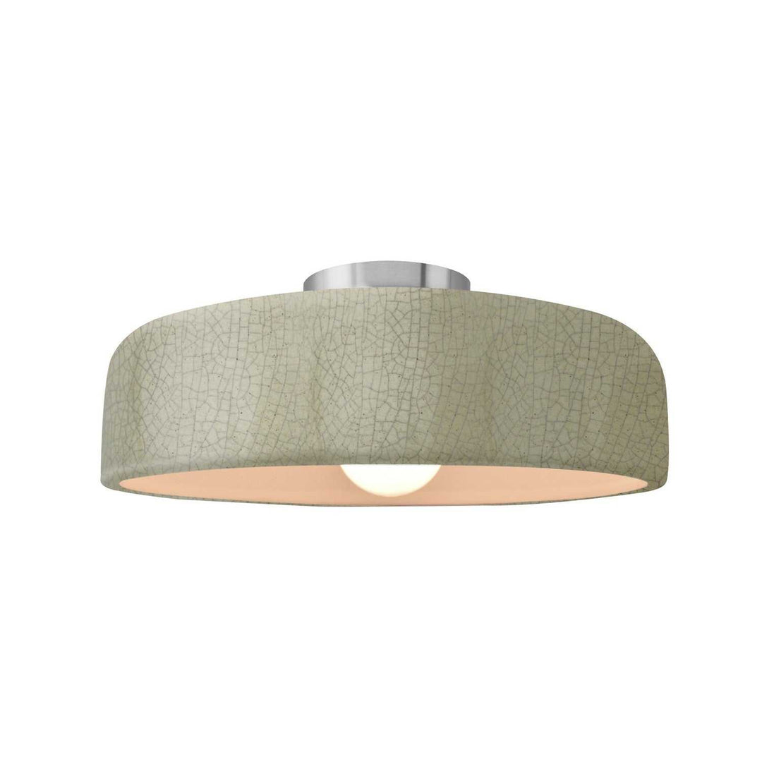 Radiance One Light Semi-Flush Mount in Celadon Green Crackle Justice Designs