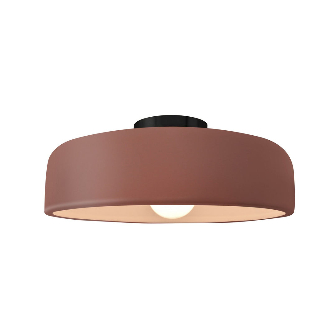 Justice Designs - CER-6343-CLAY-MBLK - One Light Semi-Flush Mount - Radiance - Canyon Clay