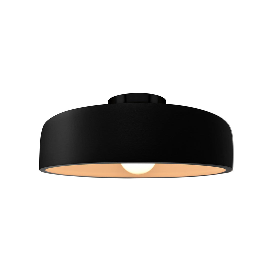 Justice Designs - CER-6343-CRB-MBLK - One Light Semi-Flush Mount - Radiance - Carbon - Matte Black