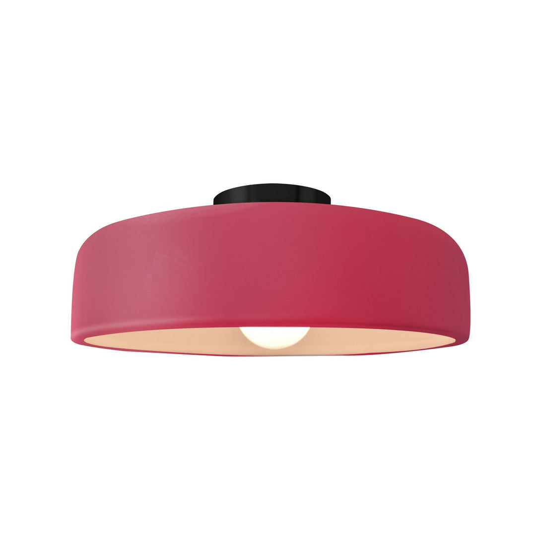 Justice Designs - CER-6343-CRSE-MBLK - One Light Semi-Flush Mount - Radiance - Cerise