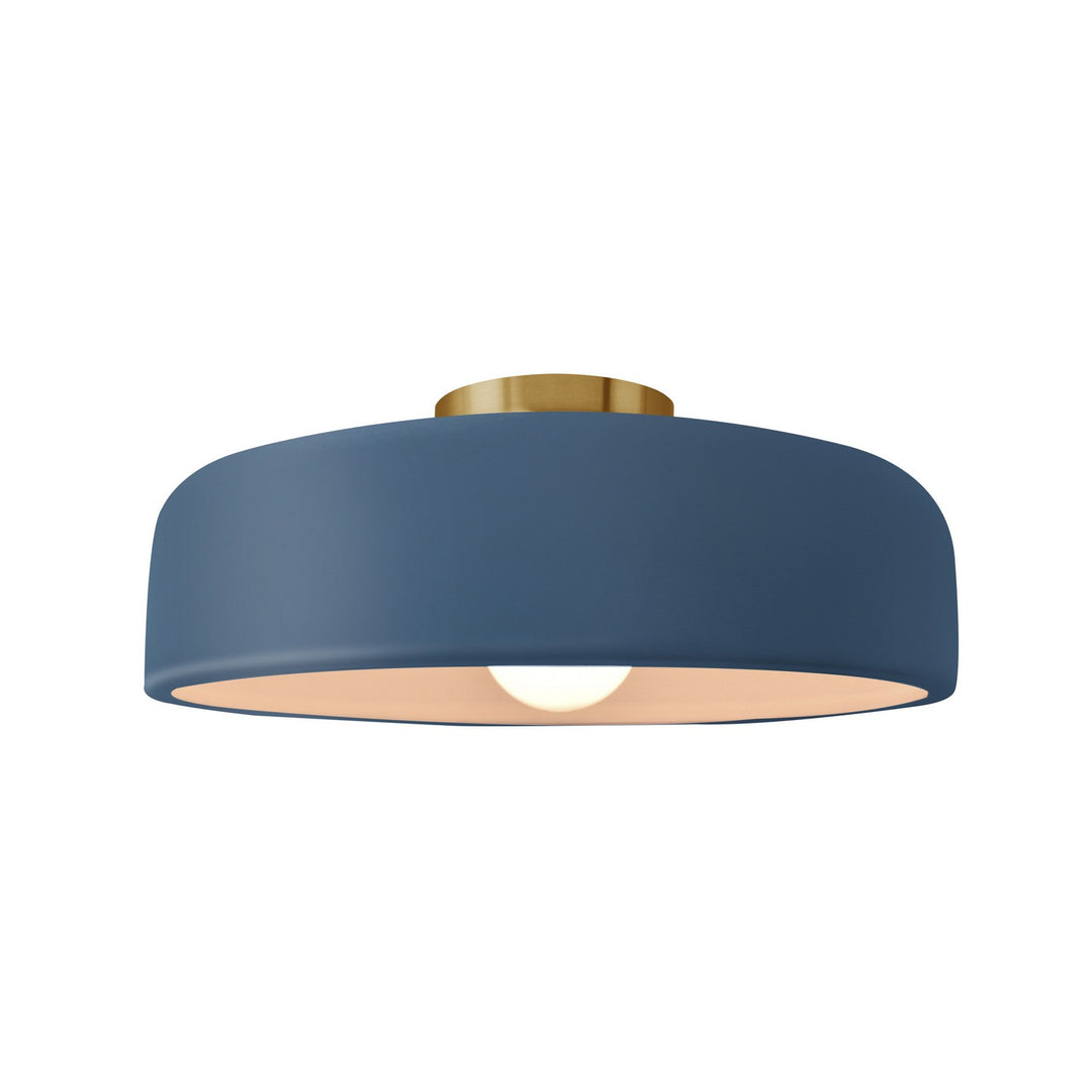 Justice Designs - CER-6343-MDMT-BRSS - One Light Semi-Flush Mount - Radiance - Midnight Sky w/ Matte White