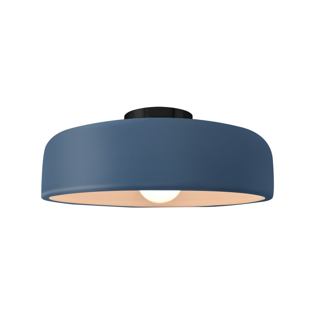 Justice Designs - CER-6343-MID-MBLK - One Light Semi-Flush Mount - Radiance - Midnight Sky