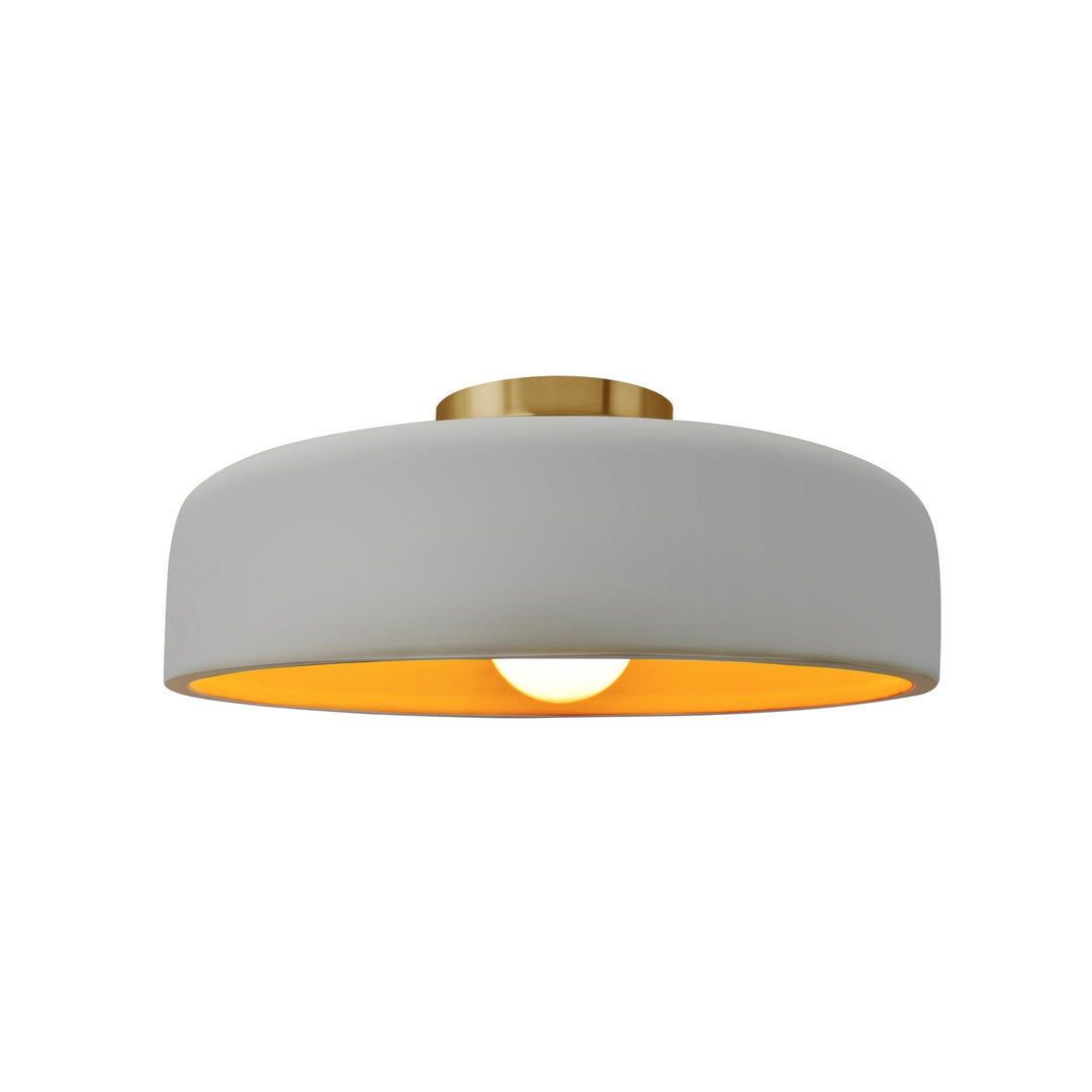 Justice Designs - CER-6343-MTGD-BRSS - One Light Semi-Flush Mount - Radiance - Matte White w/ Champagne Gold