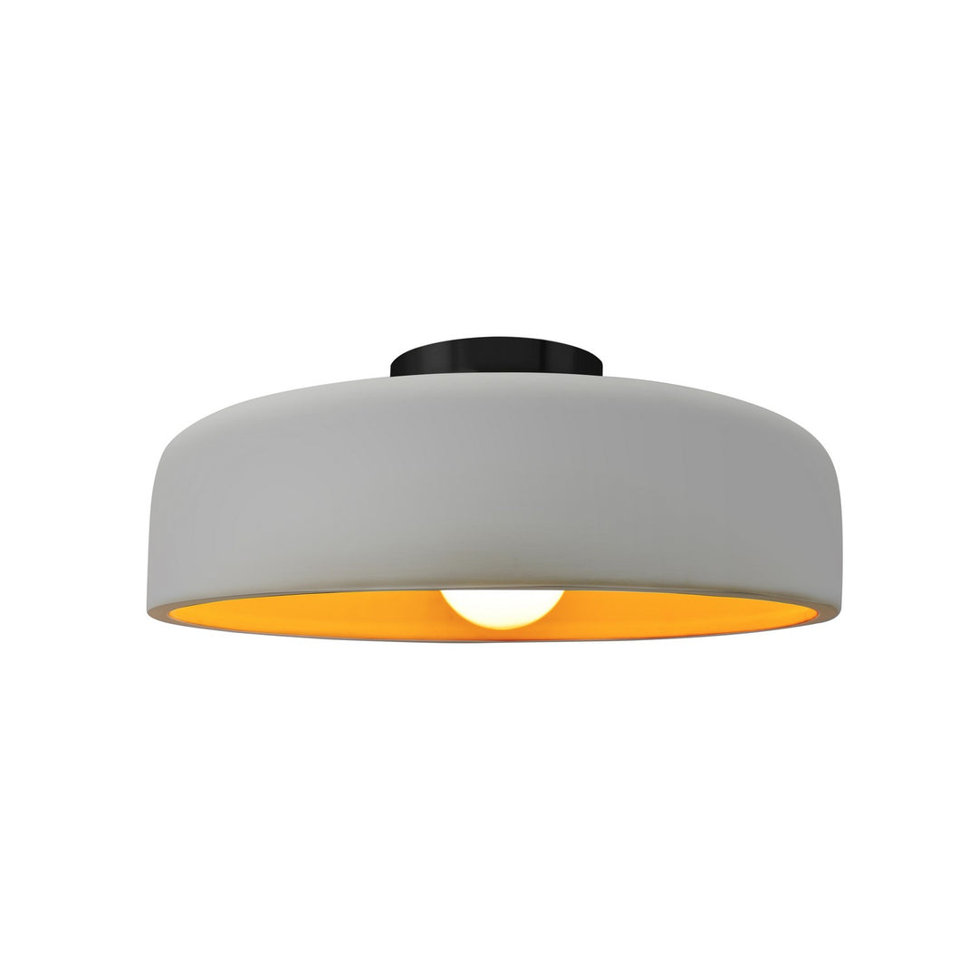 Justice Designs - CER-6343-MTGD-MBLK - One Light Semi-Flush Mount - Radiance - Matte White w/ Champagne Gold