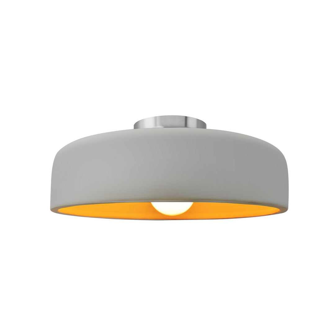 Justice Designs - CER-6343-MTGD-NCKL - One Light Semi-Flush Mount - Radiance - Matte White w/ Champagne Gold