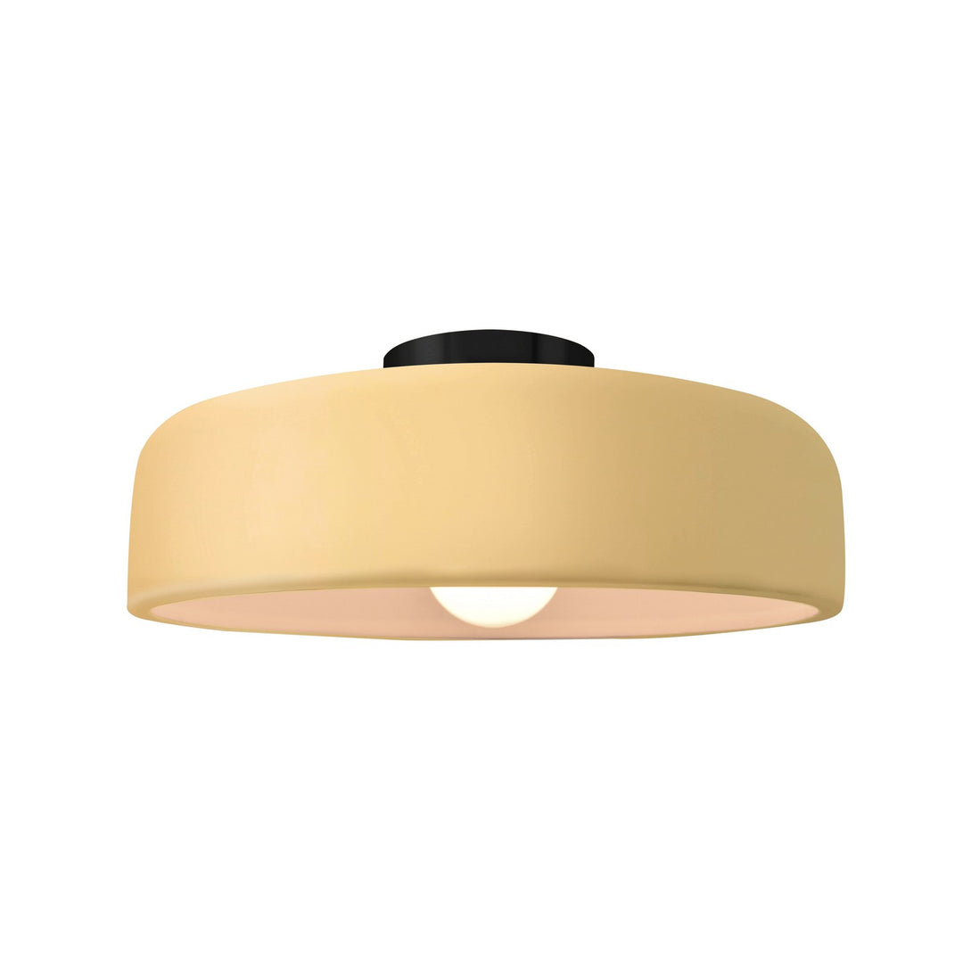 Justice Designs - CER-6343-MYLW-MBLK - One Light Semi-Flush Mount - Radiance - Muted Yellow