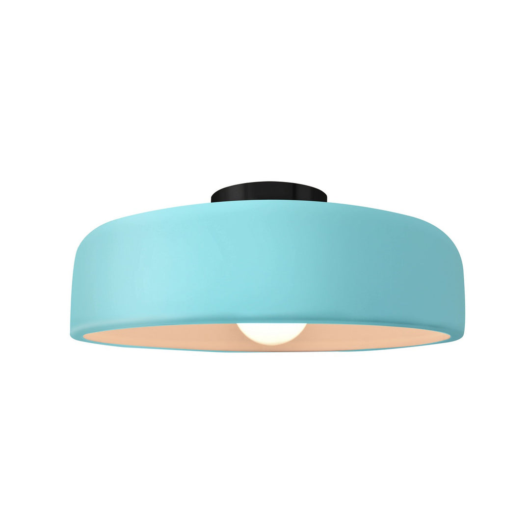 Justice Designs - CER-6343-RFPL-MBLK - One Light Semi-Flush Mount - Radiance - Reflecting Pool