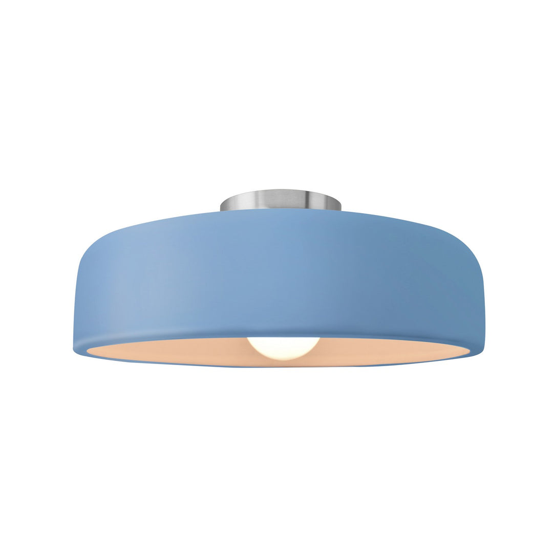 Justice Designs - CER-6343-SKBL-NCKL - One Light Semi-Flush Mount - Radiance - Sky Blue
