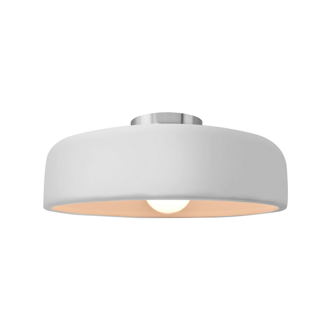 Justice Designs - CER-6343-WHT-NCKL - One Light Semi-Flush Mount - Radiance - Gloss White