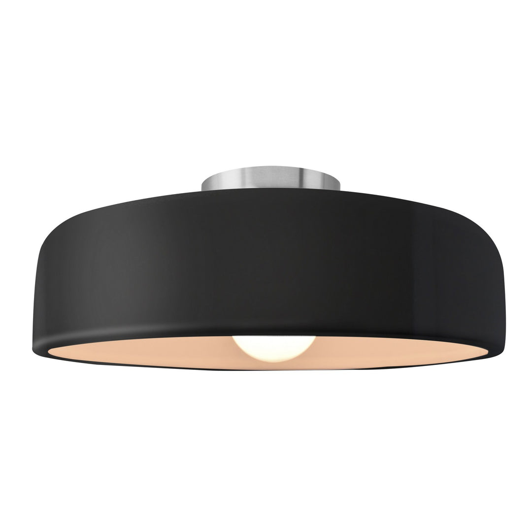 Justice Designs - CER-6345-BLK-NCKL - One Light Semi-Flush Mount - Radiance - Gloss Black