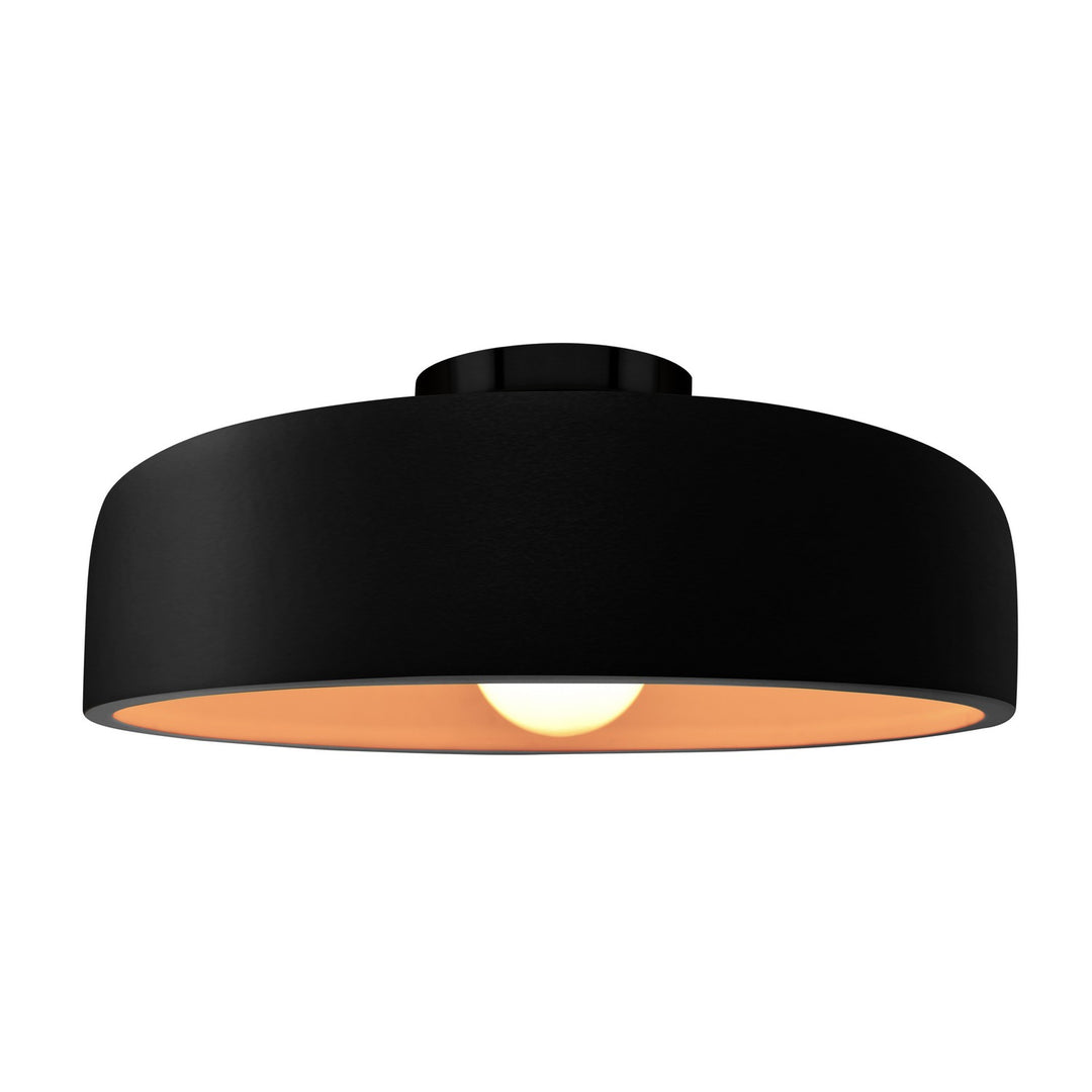 Justice Designs - CER-6345-CBGD-MBLK - One Light Semi-Flush Mount - Radiance - Carbon Matte Black w/ Champagne Gold