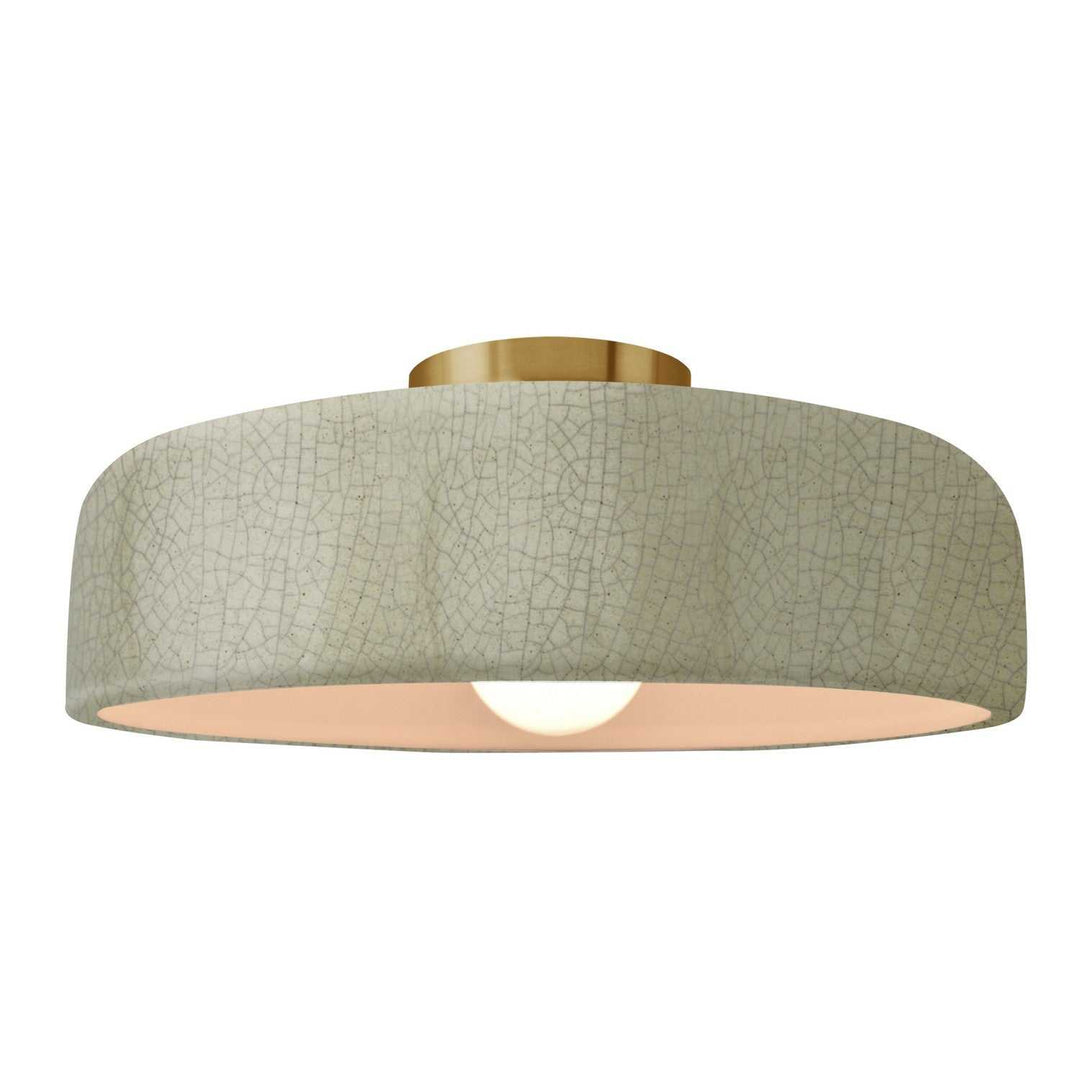 Radiance One Light Semi-Flush Mount in Celadon Green Crackle Justice Designs