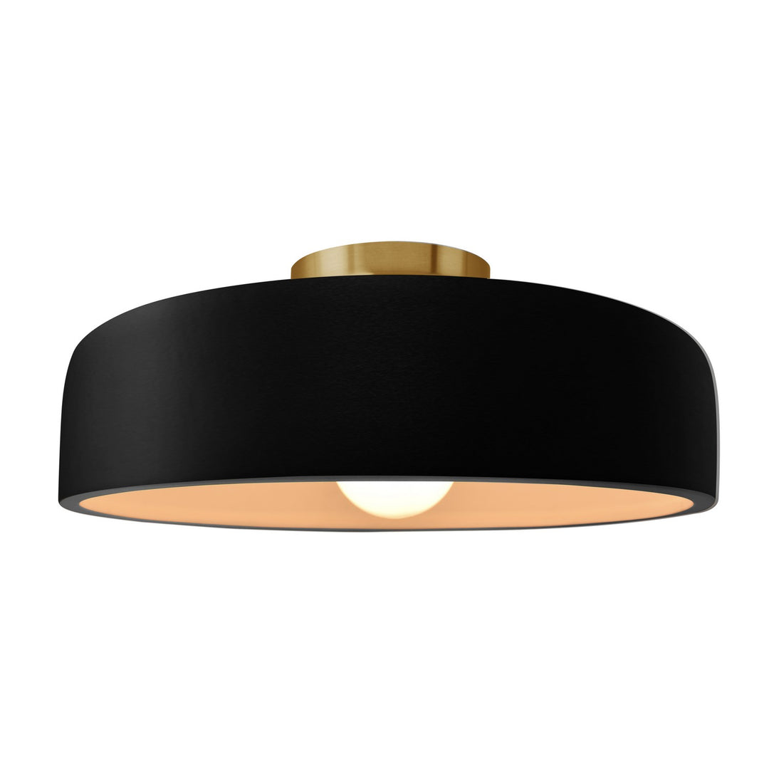 Justice Designs - CER-6345-CRB-BRSS - One Light Semi-Flush Mount - Radiance - Carbon - Matte Black