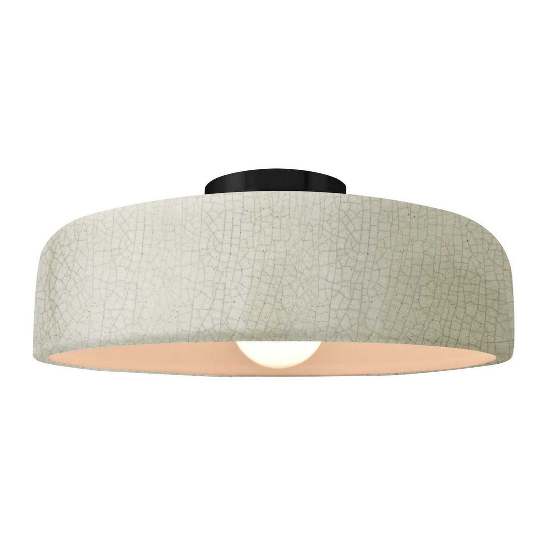 Radiance One Light Semi-Flush Mount in White Crackle Justice Designs