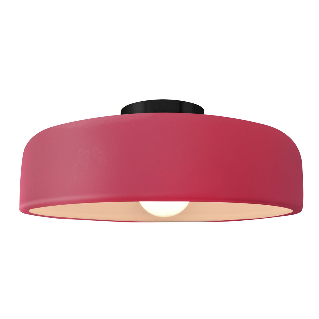Justice Designs - CER-6345-CRSE-MBLK - One Light Semi-Flush Mount - Radiance - Cerise