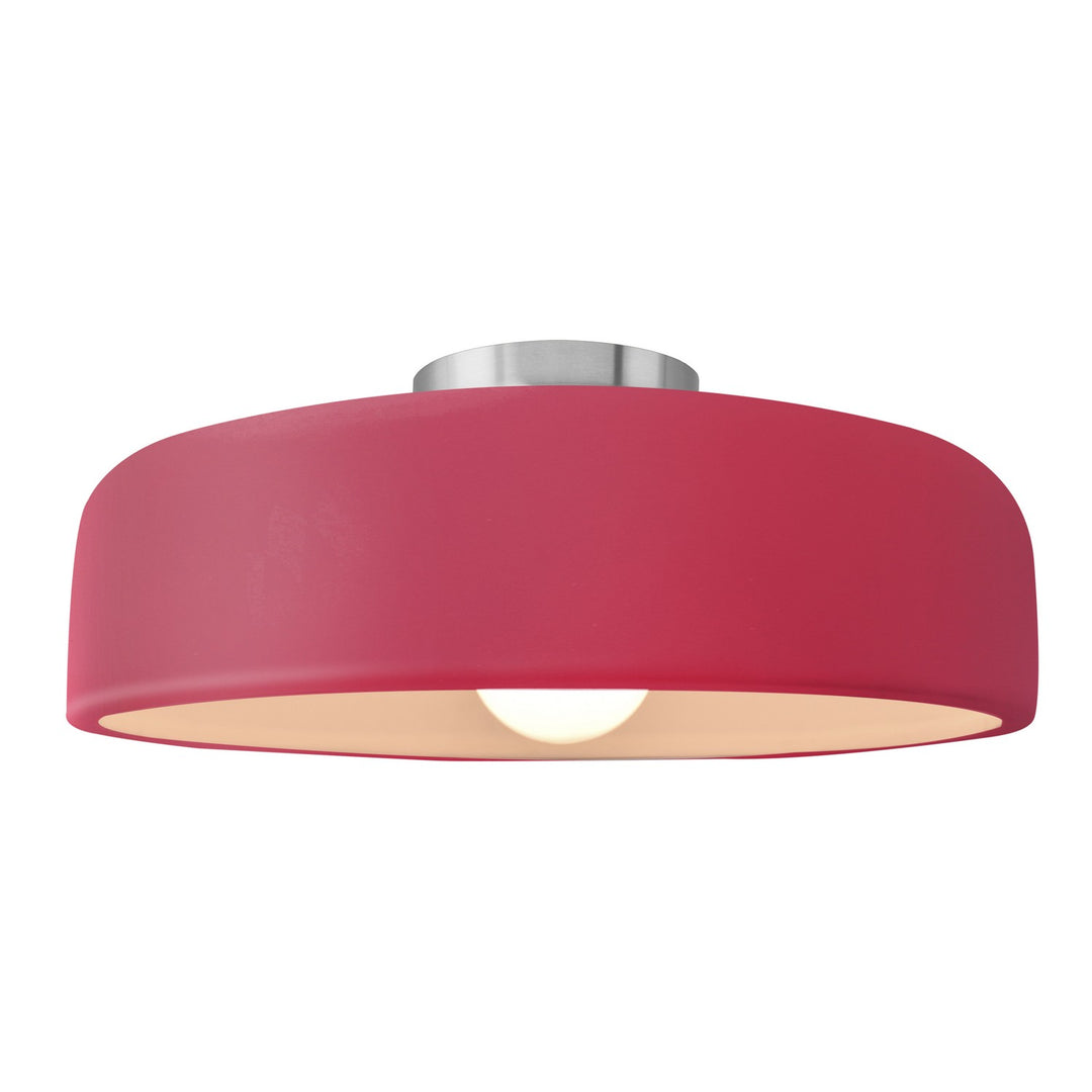 Justice Designs - CER-6345-CRSE-NCKL - One Light Semi-Flush Mount - Radiance - Cerise