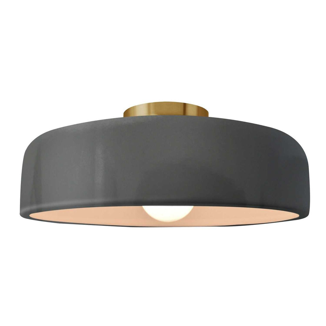 Radiance One Light Semi-Flush Mount in Gloss Grey Justice Designs