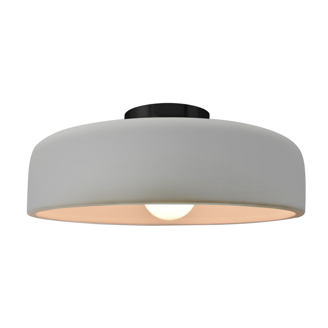 Justice Designs - CER-6345-MAT-MBLK - One Light Semi-Flush Mount - Radiance - Matte White