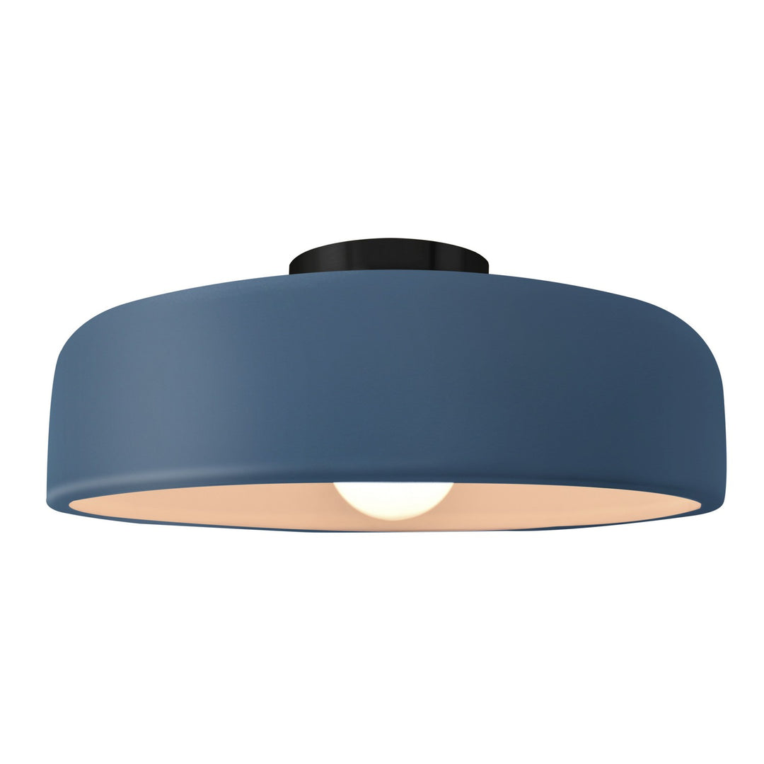 Justice Designs - CER-6345-MID-MBLK - One Light Semi-Flush Mount - Radiance - Midnight Sky