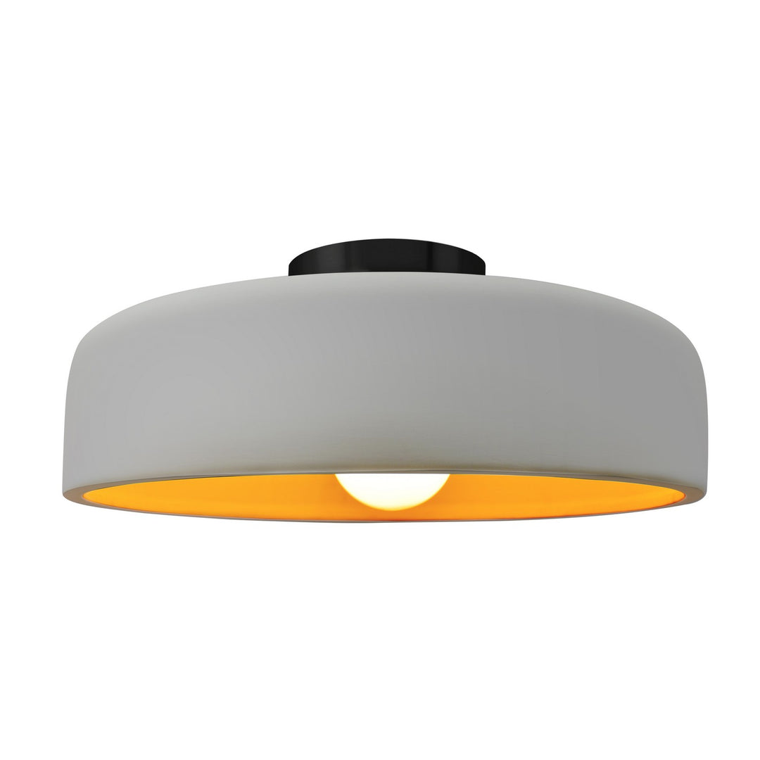 Justice Designs - CER-6345-MTGD-MBLK - One Light Semi-Flush Mount - Radiance - Matte White w/ Champagne Gold