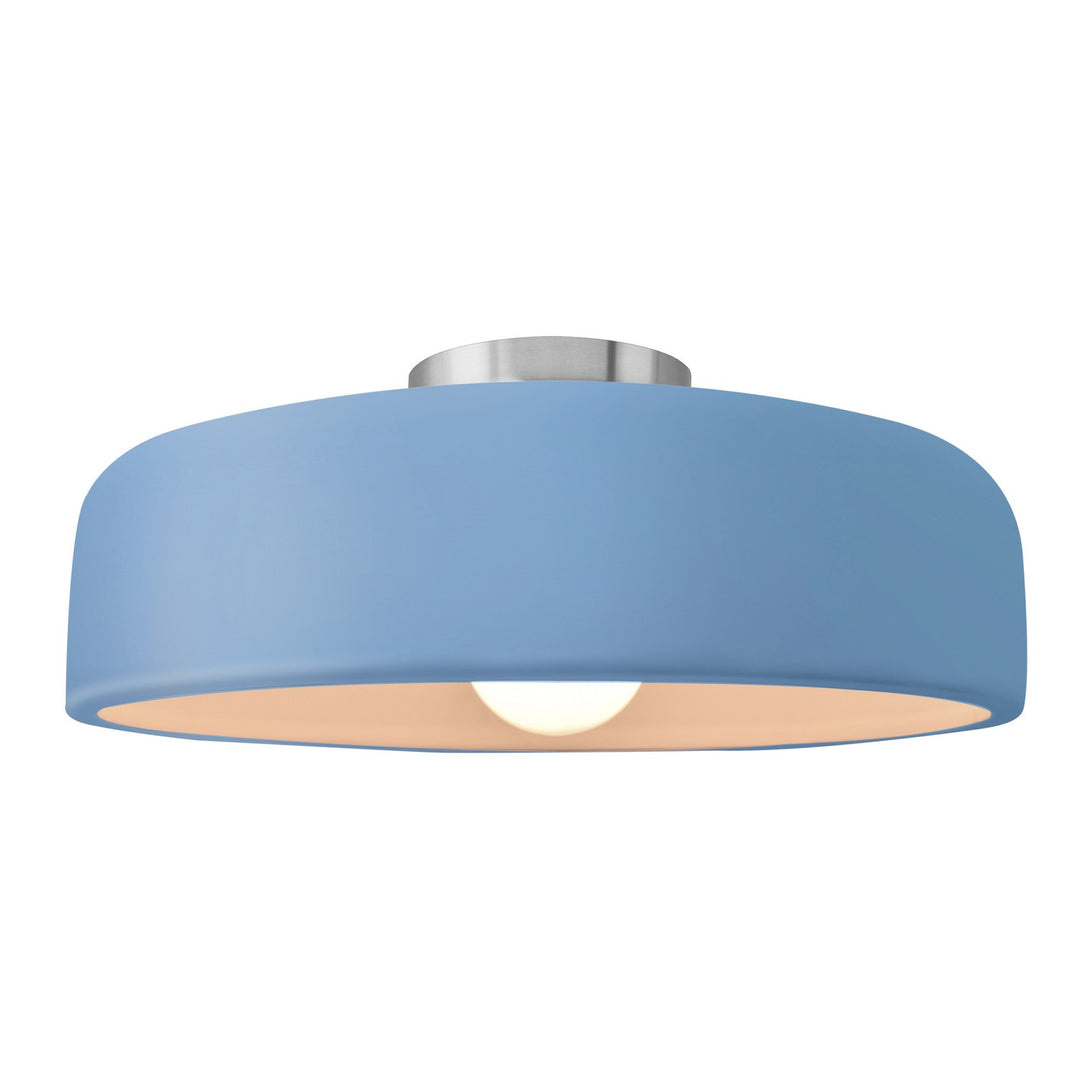 Justice Designs - CER-6345-SKBL-NCKL - One Light Semi-Flush Mount - Radiance - Sky Blue