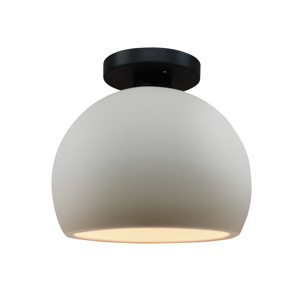 Justice Designs - CER-6350-BIS-MBLK - One Light Semi-Flush Mount - Radiance - Bisque