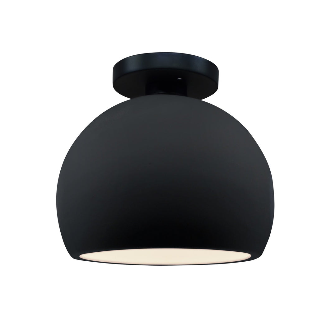 Justice Designs - CER-6350-BKMT-MBLK - One Light Semi-Flush Mount - Radiance - Gloss Black w/ Matte White