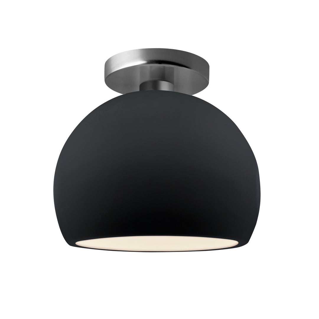 Justice Designs - CER-6350-BLK-NCKL - One Light Semi-Flush Mount - Radiance - Gloss Black