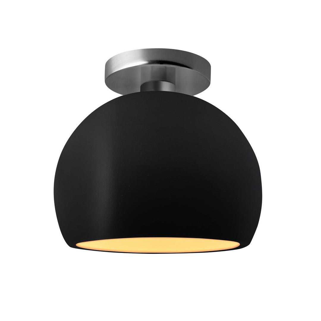 Justice Designs - CER-6350-CBGD-NCKL - One Light Semi-Flush Mount - Radiance - Carbon Matte Black w/ Champagne Gold