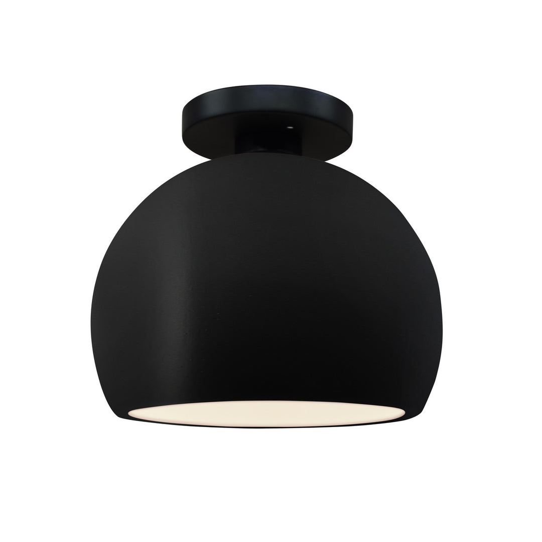 Justice Designs - CER-6350-CRB-MBLK - One Light Semi-Flush Mount - Radiance - Carbon - Matte Black