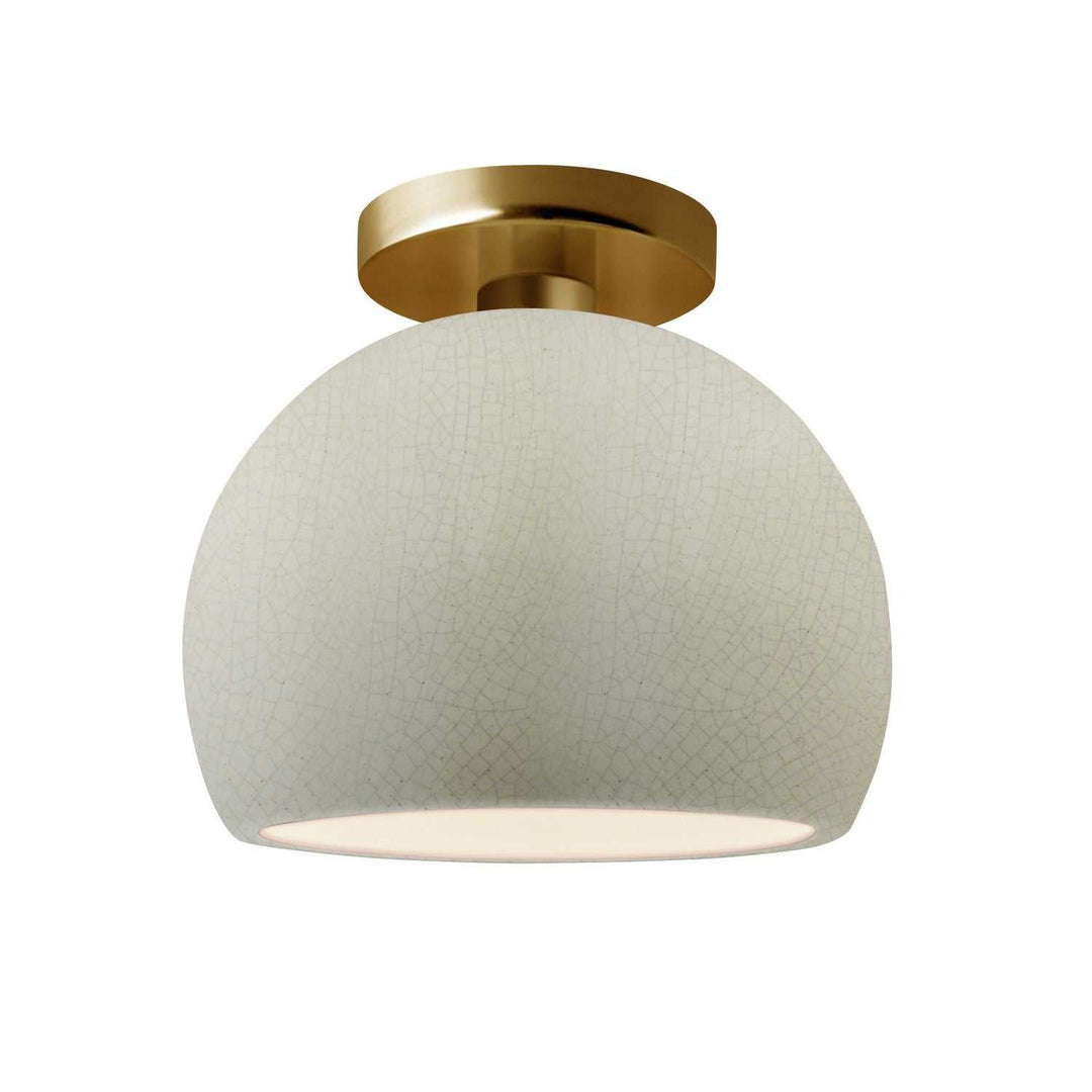 Radiance One Light Semi-Flush Mount in White Crackle Justice Designs
