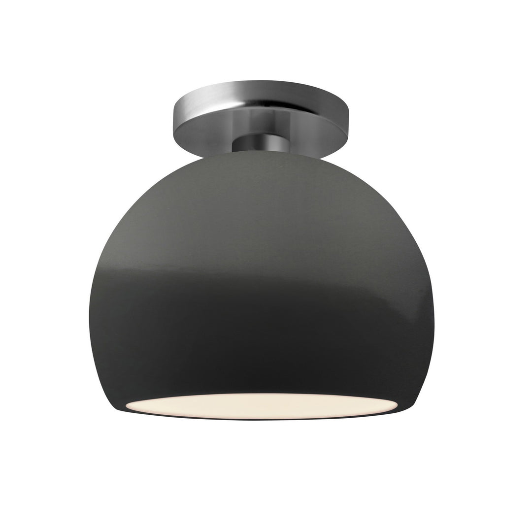 Justice Designs - CER-6350-GRY-NCKL - One Light Semi-Flush Mount - Radiance - Gloss Grey