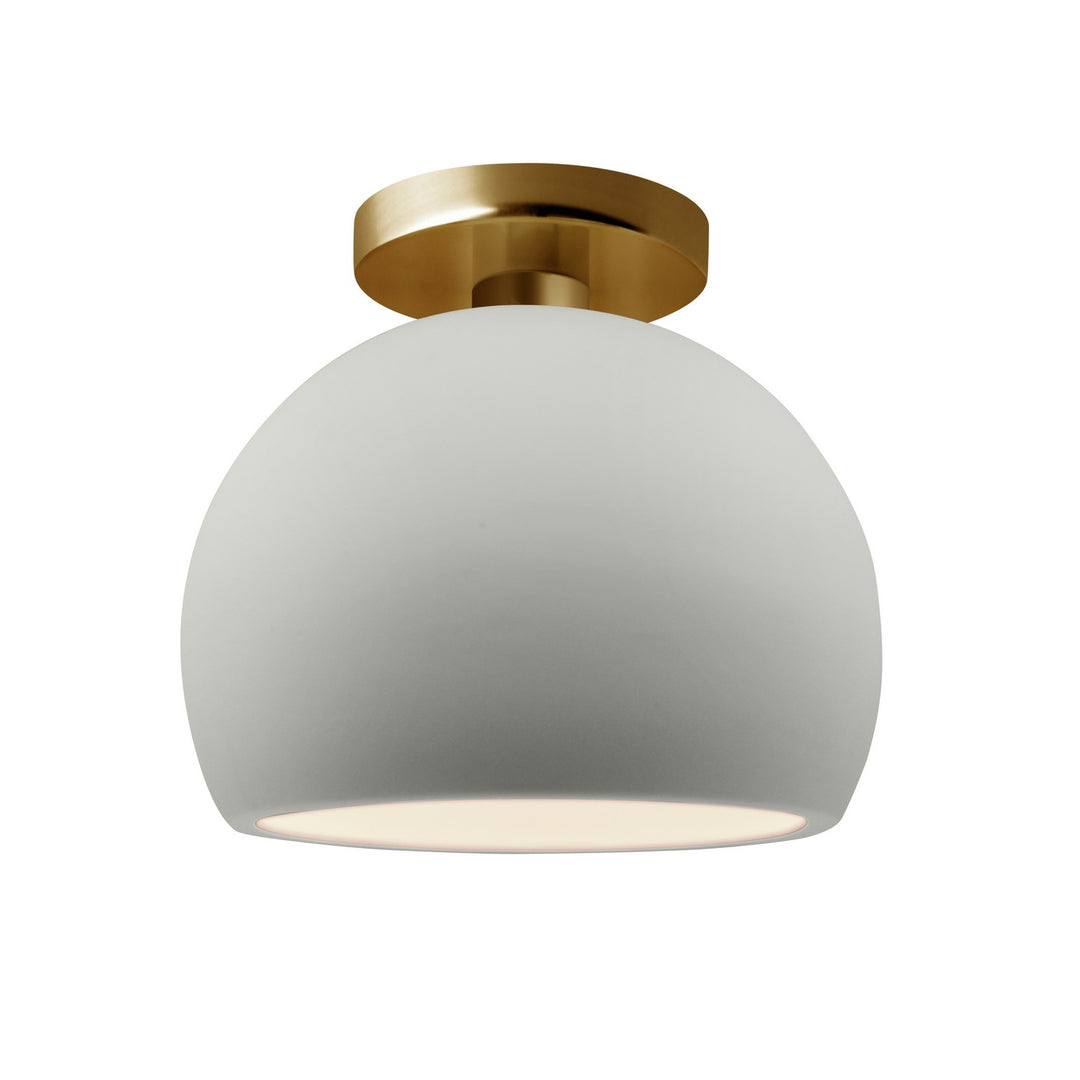 Justice Designs - CER-6350-MAT-BRSS - One Light Semi-Flush Mount - Radiance - Matte White