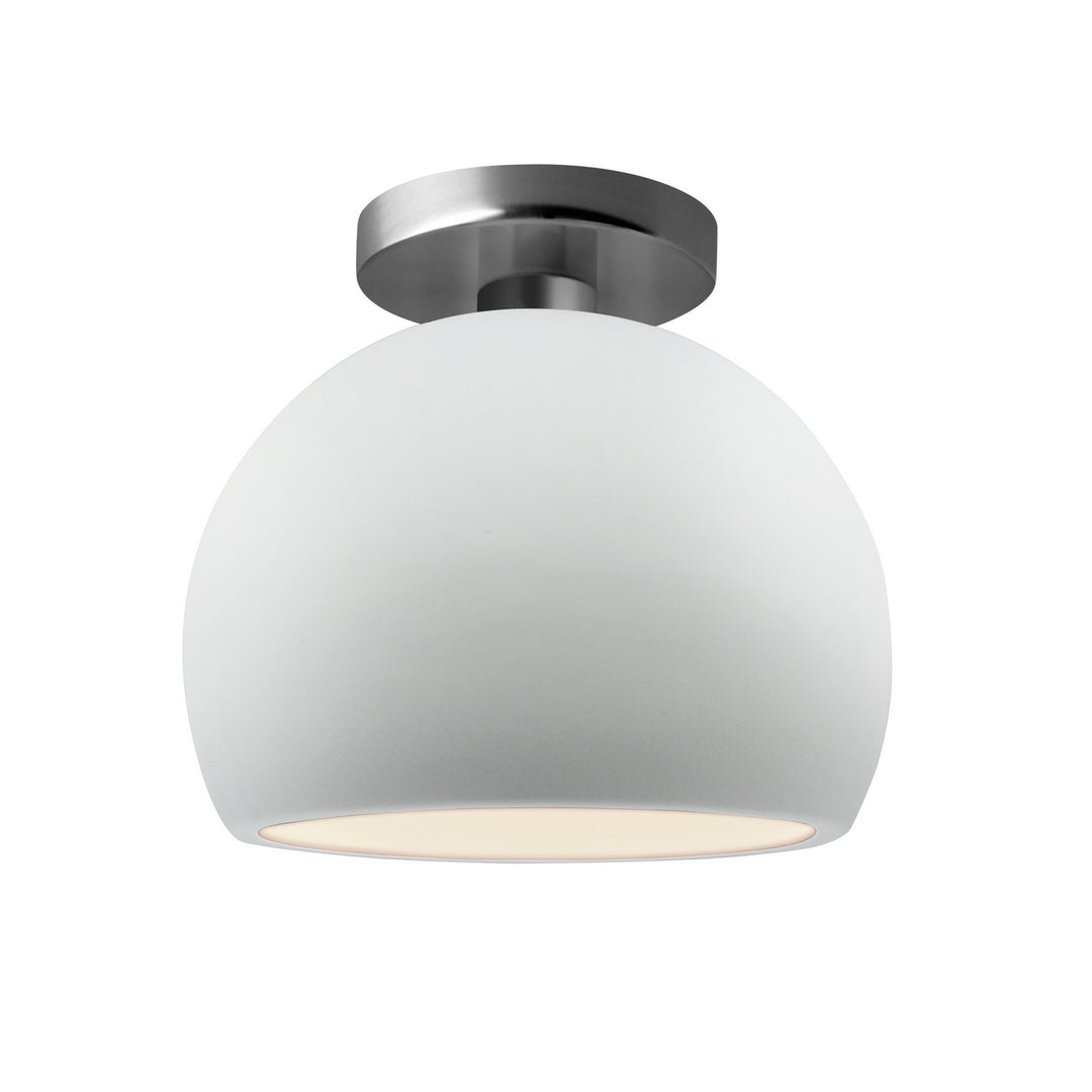 Justice Designs - CER-6350-WHT-NCKL - One Light Semi-Flush Mount - Radiance - Gloss White
